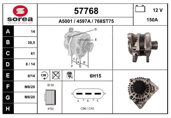 Generator / Alternator 57768 EAI