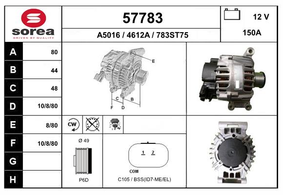 Generator / Alternator 57783 EAI