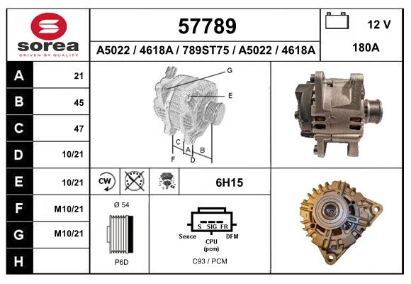 Generator / Alternator 57789 EAI