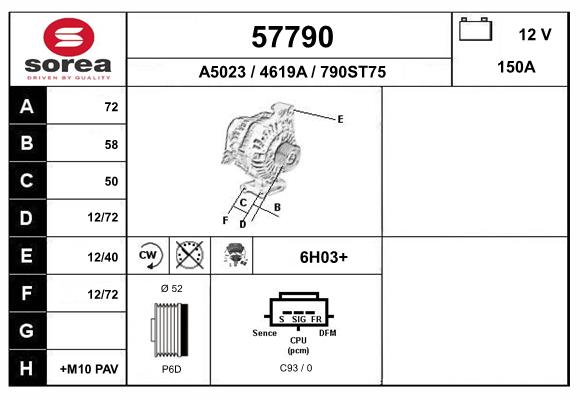 Generator / Alternator 57790 EAI