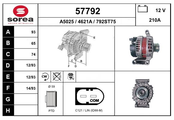 Generator / Alternator 57792 EAI