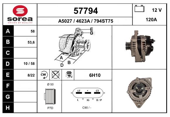 Generator / Alternator 57794 EAI