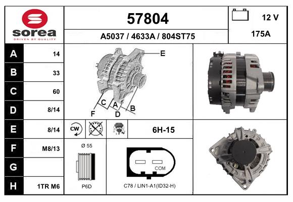 Generator / Alternator 57804 EAI