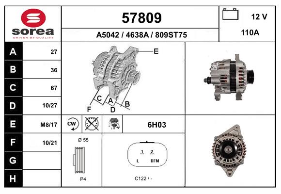 Generator / Alternator 57809 EAI