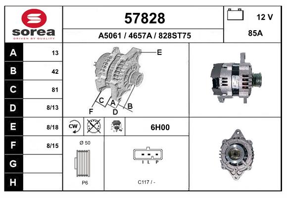 Generator / Alternator 57828 EAI