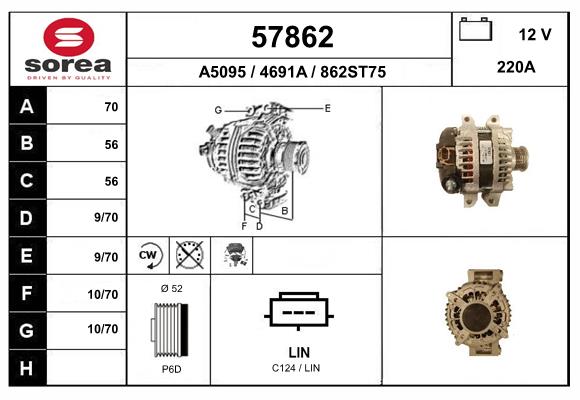 Generator / Alternator 57862 EAI