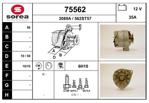 Generator / Alternator 75562 EAI