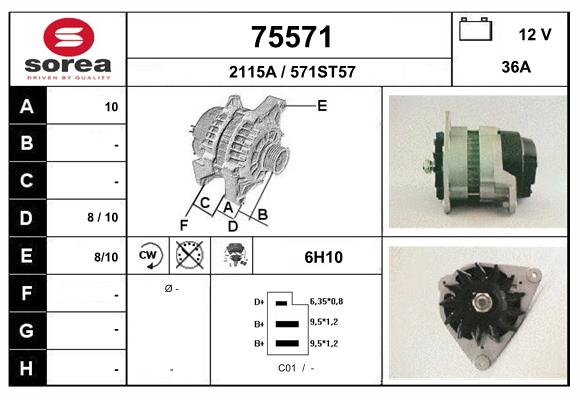 Generator / Alternator 75571 EAI