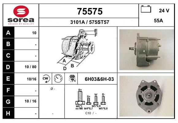 Generator / Alternator 75575 EAI