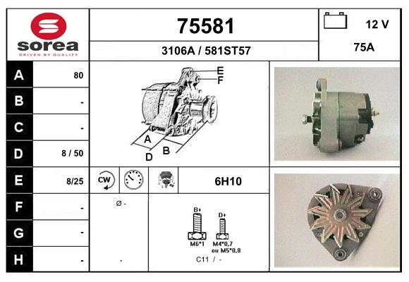 Generator / Alternator 75581 EAI