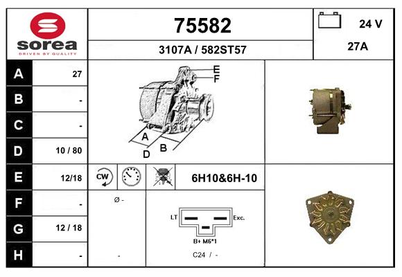 Generator / Alternator 75582 EAI