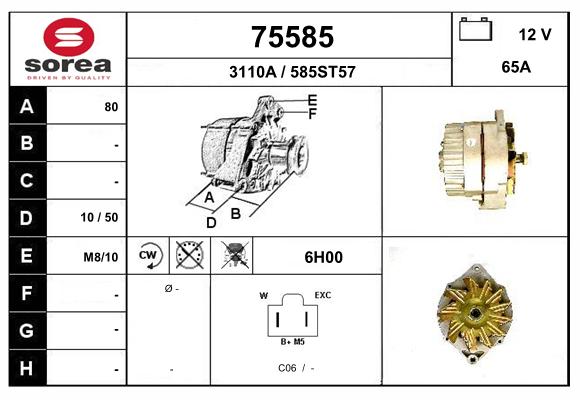 Generator / Alternator 75585 EAI