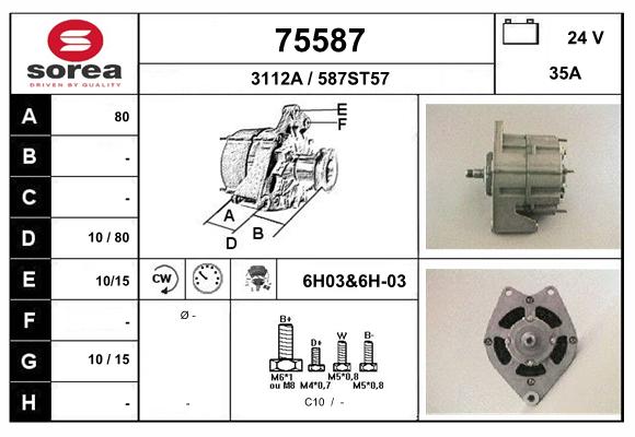 Generator / Alternator 75587 EAI