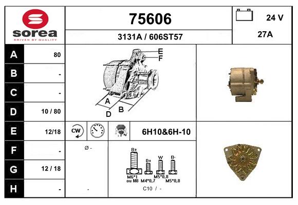 Generator / Alternator 75606 EAI