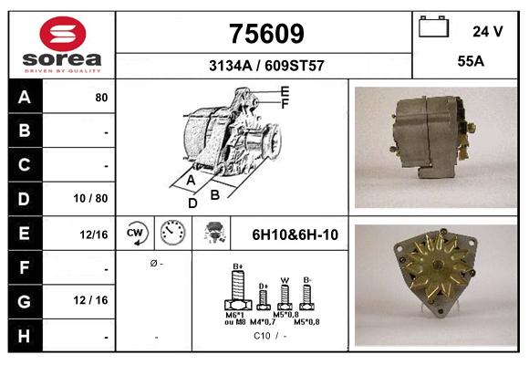 Generator / Alternator 75609 EAI