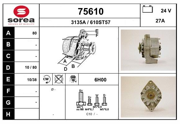Generator / Alternator 75610 EAI