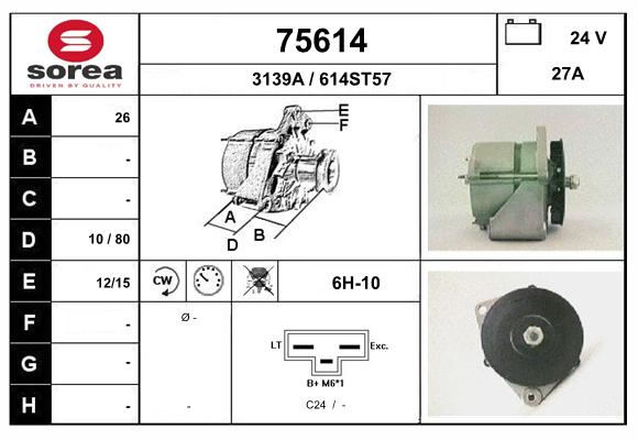 Generator / Alternator 75614 EAI