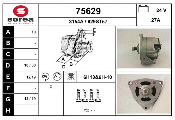 Generator / Alternator 75629 EAI