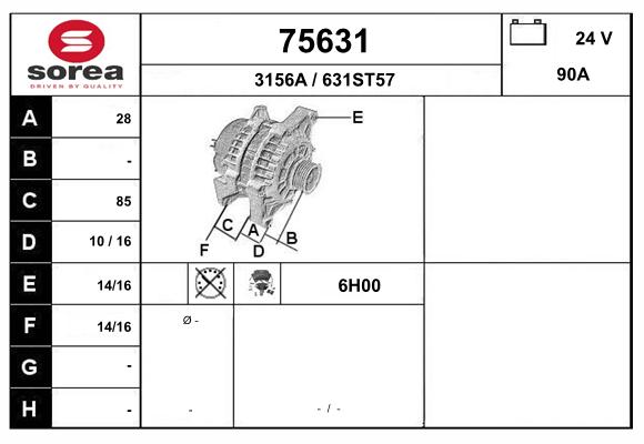 Generator / Alternator 75631 EAI