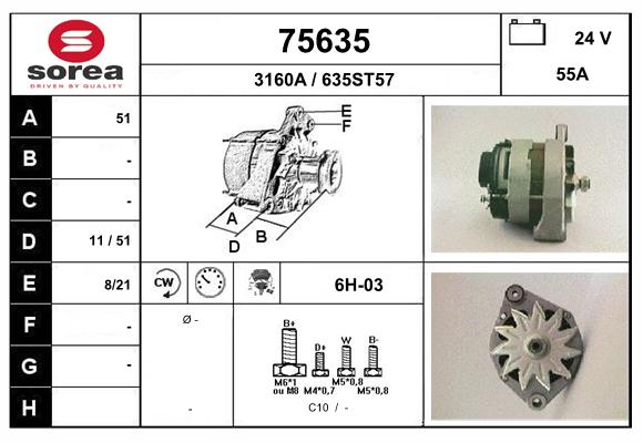 Generator / Alternator 75635 EAI
