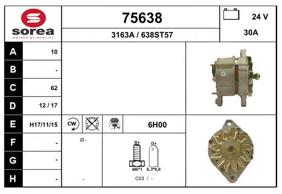 Generator / Alternator 75638 EAI