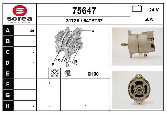 Generator / Alternator 75647 EAI