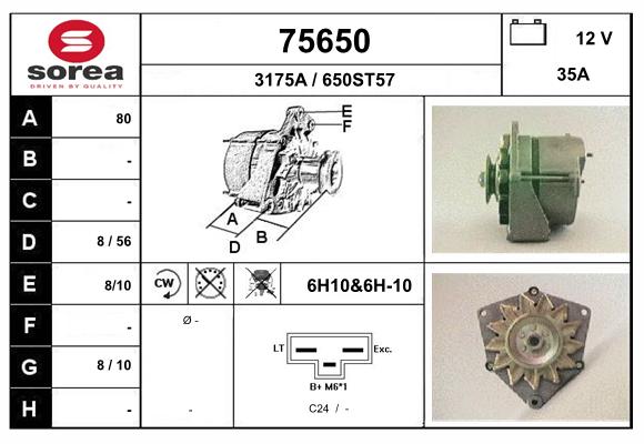 Generator / Alternator 75650 EAI