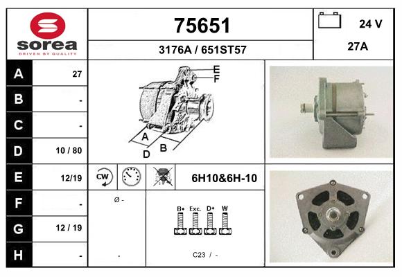 Generator / Alternator 75651 EAI