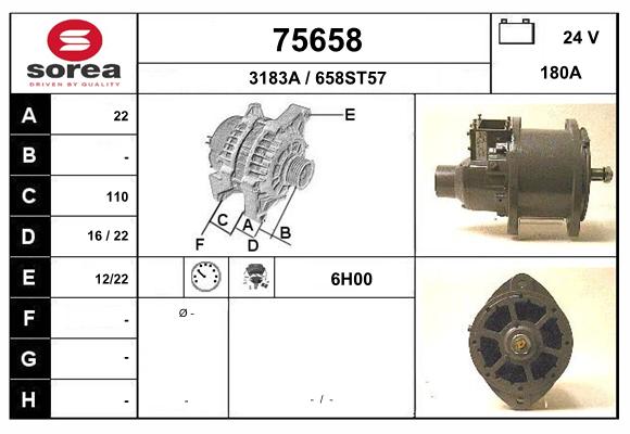 Generator / Alternator 75658 EAI