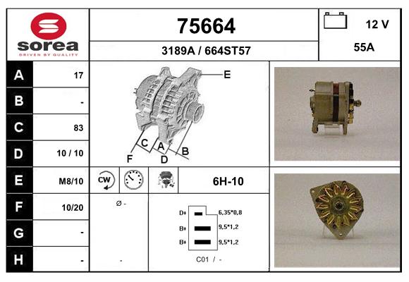 Generator / Alternator 75664 EAI