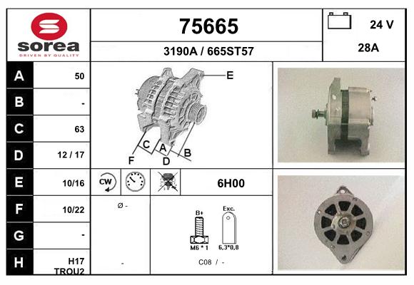 Generator / Alternator 75665 EAI