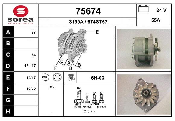 Generator / Alternator 75674 EAI