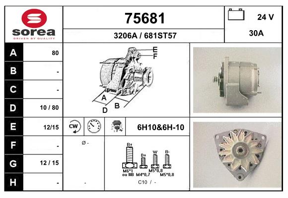 Generator / Alternator 75681 EAI
