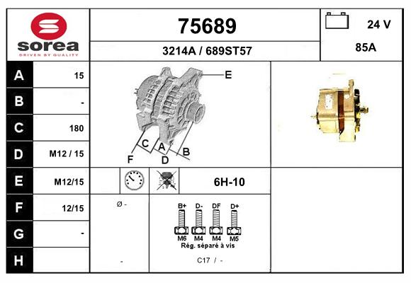 Generator / Alternator 75689 EAI