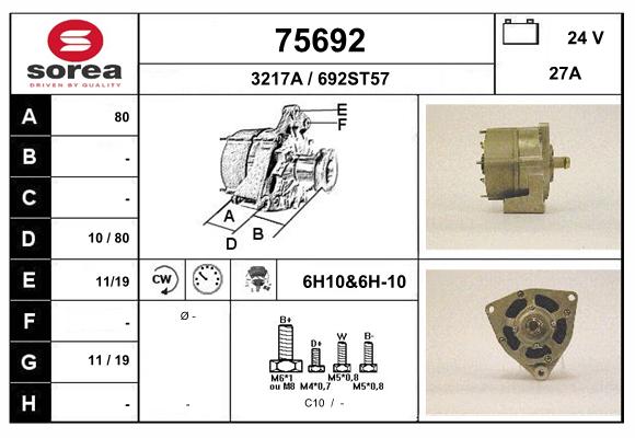 Generator / Alternator 75692 EAI