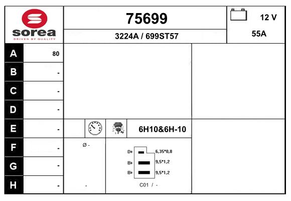 Generator / Alternator 75699 EAI