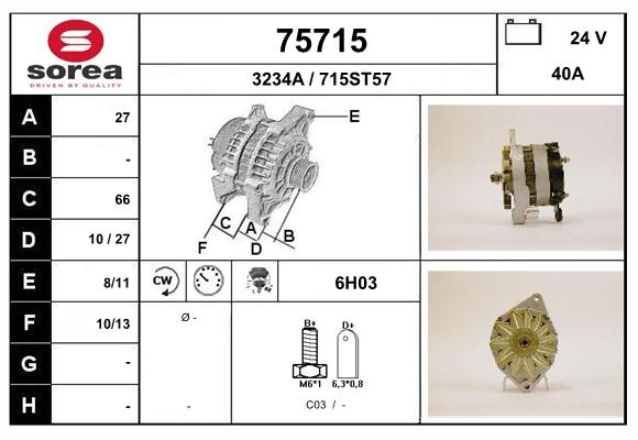 Generator / Alternator 75715 EAI