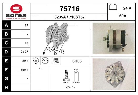 Generator / Alternator 75716 EAI