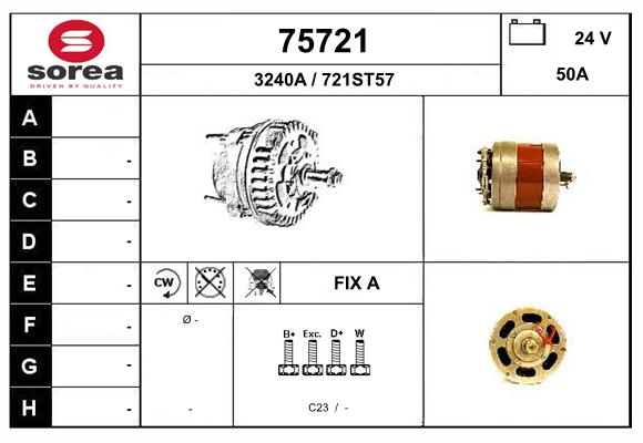 Generator / Alternator 75721 EAI