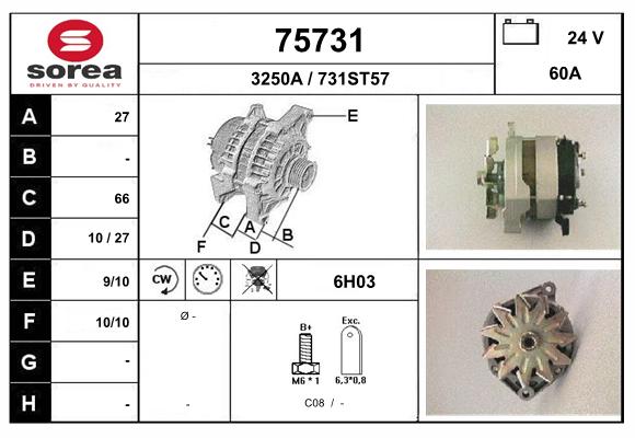 Generator / Alternator 75731 EAI