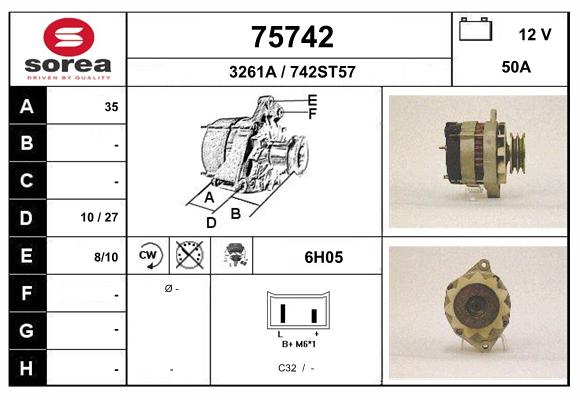 Generator / Alternator 75742 EAI