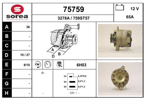 Generator / Alternator 75759 EAI