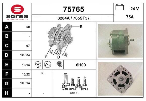 Generator / Alternator 75765 EAI