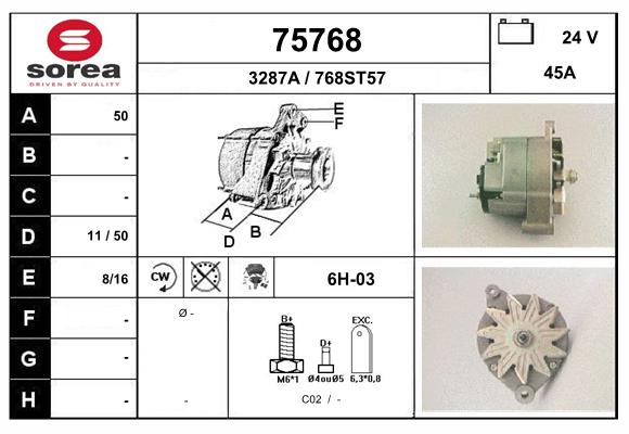 Generator / Alternator 75768 EAI