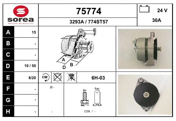 Generator / Alternator 75774 EAI