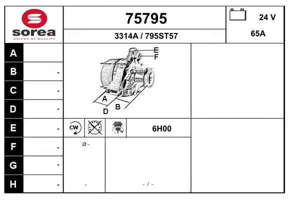 Generator / Alternator 75795 EAI