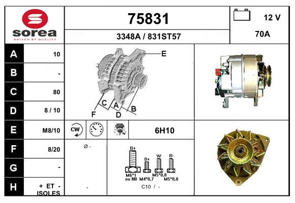 Generator / Alternator 75831 EAI