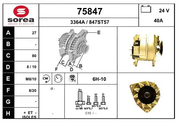 Generator / Alternator 75847 EAI