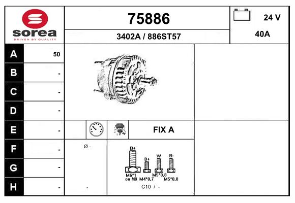 Generator / Alternator 75886 EAI
