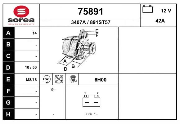 Generator / Alternator 75891 EAI
